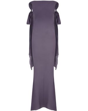 Conner Ives Exclusive La Isla Sash Strap Silk Gown - Purple