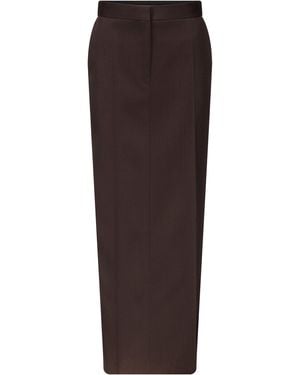 FFORME Rae Tailored Wool Maxi Skirt - Brown