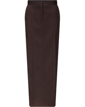 FFORME Rae Tailored Wool Maxi Skirt - Brown