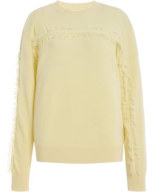 Zankov Fringed Wool Sweater - Yellow