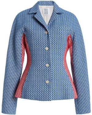 Rosie Assoulin Best Buds Woven Blazer - Blue