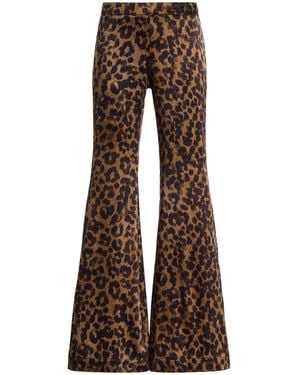 Franchise Zaoua Leopard Silk Trousers - Brown