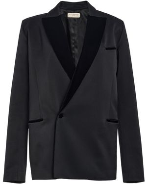 Kallmeyer Lowen Double Breasted Twill Tuxedo Blazer - Black