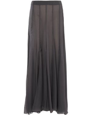 Chloé Organic Silk Mousseline Maxi Skirt - Grey