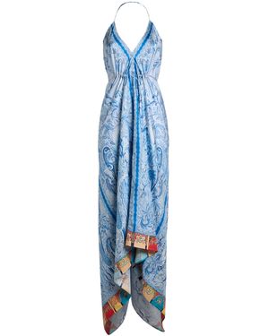 Etro Patterned Asymmetric Midi Dress - Blue