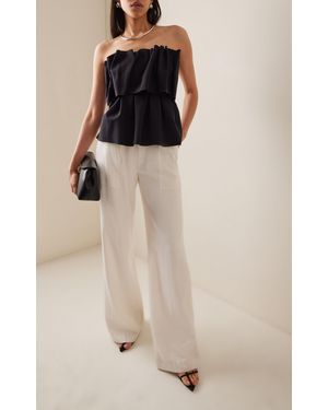 knee length dresses for ladies Black Strapless Crepe Midi Dress With Bubble Hem main image 1