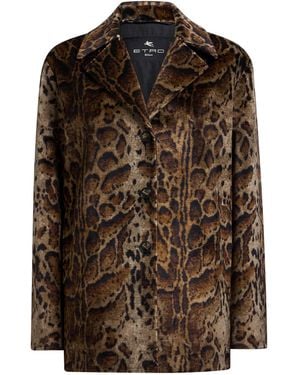 Etro Printed Cotton-Blend Jacket - Brown