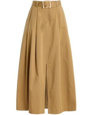 FAVORITE DAUGHTER The Gabby Pleated Cotton Maxi Skirt - Natural