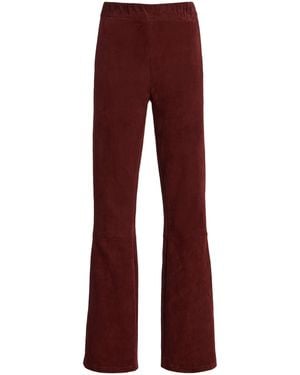 Arma River Suede Bootcut-Leg Pants - Red