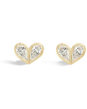 Gemella Jewels Sweetheart 18K Diamond Stud Earrings - Metallic