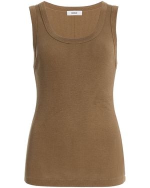 Agolde Poppy Cotton-Blend Tank Top - Brown