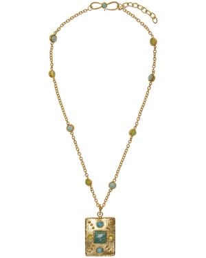 Sylvia Toledano Shield-Plated-Stone Necklace - Multicolor