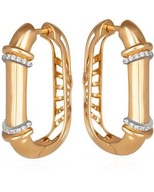 L'Atelier Nawbar Warrior Dawn Lock 18K Diamond Earrings - Metallic