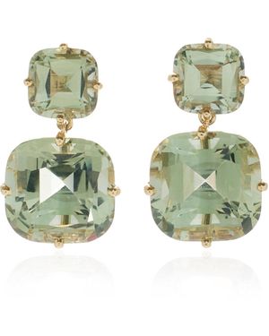Goshwara 18k Yellow Gold Prasiolite Earrings - Green
