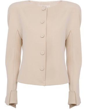 Chloé Single-Breasted Wool Jacket - Natural