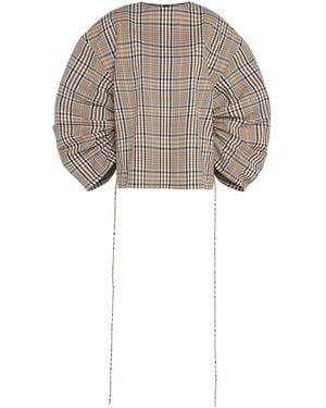 A.W.A.K.E. MODE Puff-Sleeve Cotton-Blend Top - White