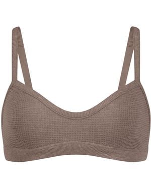 NEGATIVE Waffle Knit Lounge Bralette - Grey