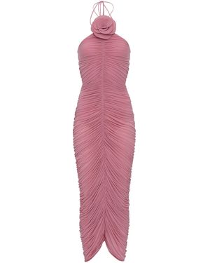 Magda Butrym Rose-Detailed Midi Dress - Pink