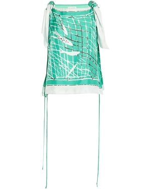 Altuzarra Siggi Tie-Detailed Silk Top - Green