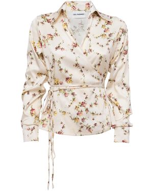 DES_PHEMMES Wrap Twill Top - Natural