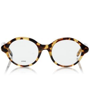 Loewe Epsilon Slim Round-Frame Acetate Glasses - Brown