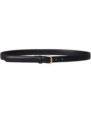 Janessa Leone Slim Leather Belt - Black