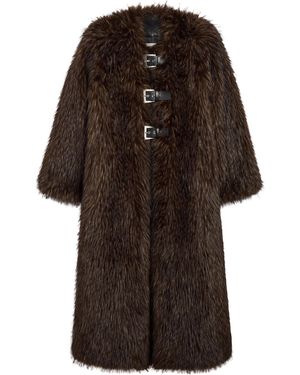 Apparis Nolwen Fox Faux Fur Maxi Coat - Brown