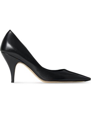 The Row Liisa Two Leather Court Shoes - Black