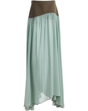 Sloan Wave Crepe Maxi Skirt - Green