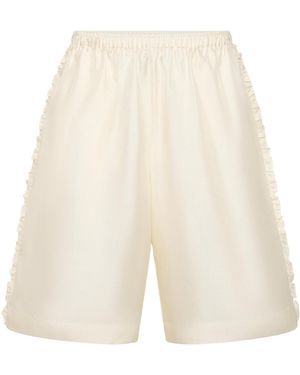 St. Agni Baby Frill Silk Shorts - White