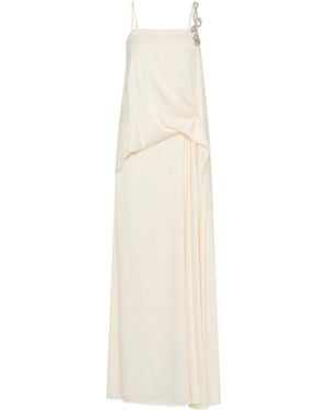 Rachel Gilbert Oryx Draped Column Gown - White