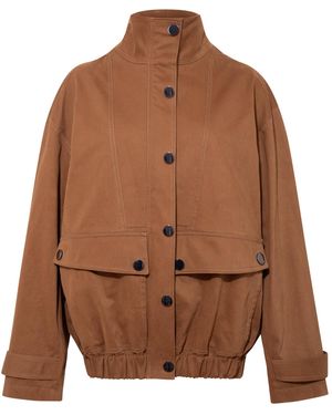 Siedres Polca Oversized Stretch-cotton Bomber Jacket - Brown