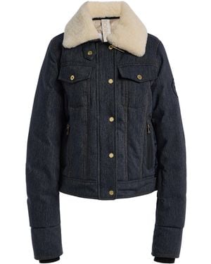 Bogner Dena Shearling-Trimmed Denim Down Ski Jacket - Black