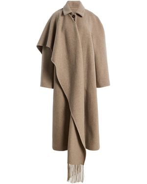 OSSOU Canyon Draped Wool-blend Coat - Natural