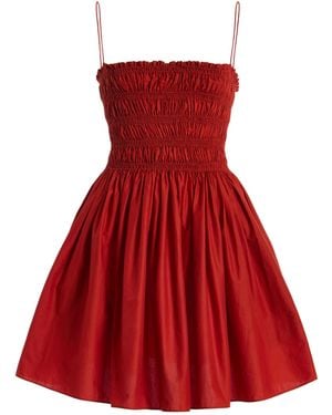 Matteau Shirred-Bodice Cotton Mini Dress