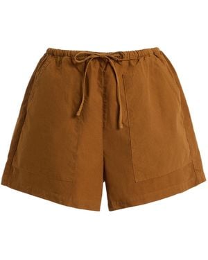Leset Kyoto Cotton Pocket Shorts - Brown