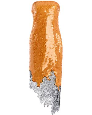 SIRAPOP Exclusive Keenan Strapless Sequin Dress - Orange