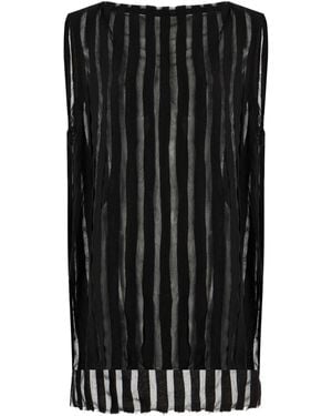 House of Dagmar Striped Sheer Top - Black