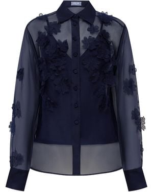 LEO LIN Cassia Petal Shirt - Blue