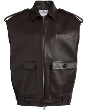 Courreges Sleeveless Leather Jacket - Black