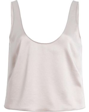 Leset Barb Scoop Satin Tank Top - Grey