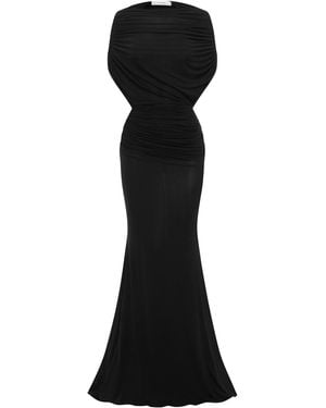 Alex Perry Draped Capelet Maxi Dress - Black