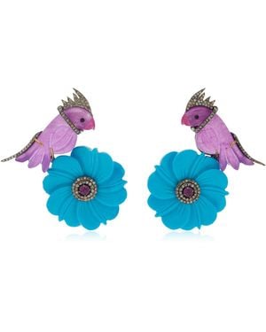 Amrapali 14K-Stone Earrings - Blue