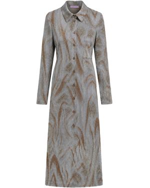 MACCAPANI Andre Cotton-Blend Jacquard Dress - Grey