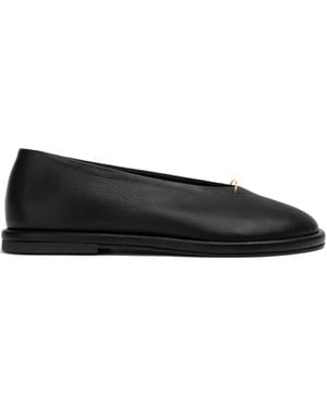Hvoya Sunlight Hardware-detailed Leather Ballet Flats - Black