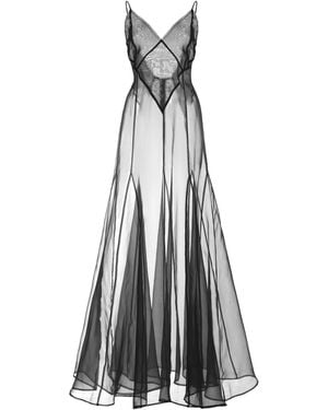 Kamperett Lalique Silk Organza Gown - White