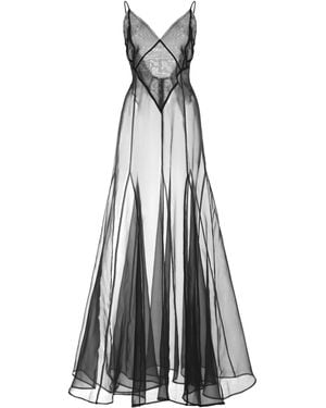 Kamperett Lalique Silk Organza Gown - White