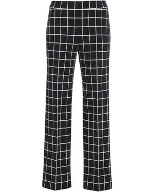 High Sport Louis Windowpane Cotton-Blend Knit Cropped Pants - Black
