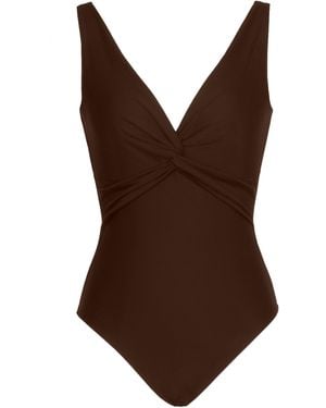 Medina Swimwear Exclusive La Isla Azimuth One-Piece Swimsuit - Brown