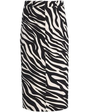 Franchise Tina Zebra Print Cotton Skirt - White